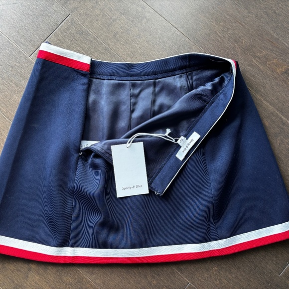 Sporty & Rich Trapeze Small Tennis Mini Skirt - Blue - Picture 4 of 7